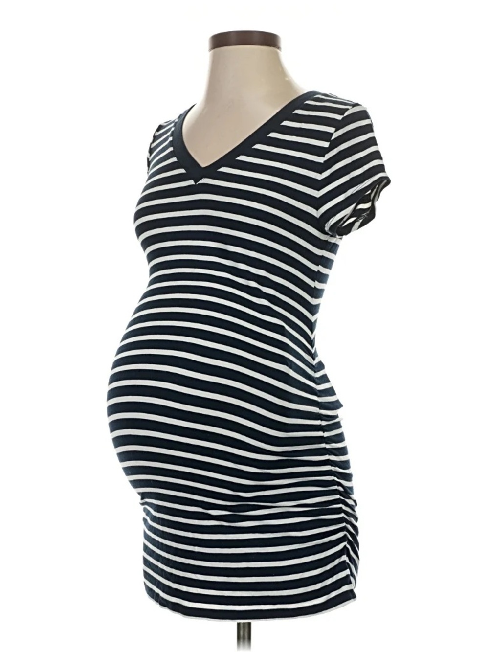 Liz Lange Navy and White Striped Maternity Tee